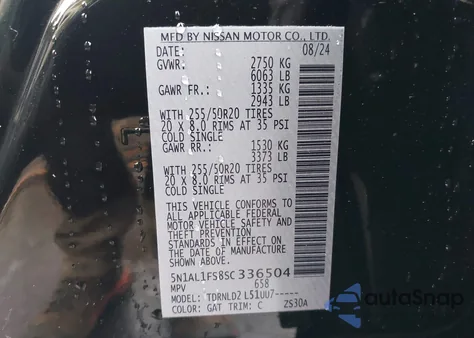 2025 Infiniti Qx60 Luxe Awd из США, поврежденный, VIN 5N1AL1FS8SC336504